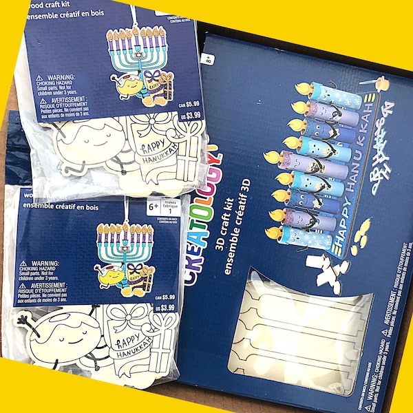 bulk Hanukkah craft kits; kids craft kits, 3D kids crafts. BOX 5