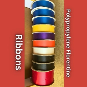 Polypropylene Florentine Ribbons; Homecoming mum ribbons; homecoming mum supplies by ROLL! floral ribbons
