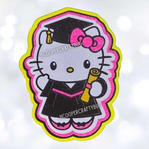 Découpes préfabriquées pour diplômés Hello Kitty ou maman de la rentrée, colliers de serrage et plus encore ! fournitures pour maman de retour au foyer; Rose néon, noir, blanc et jaune