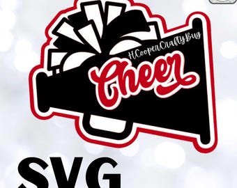 Instant download Cheer Pom Megaphone SVG for homecoming mum cutouts; Digital design only! Not physical item!!! not customizable!!