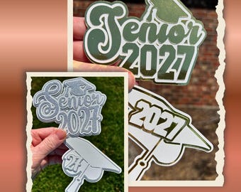 2 pack Senior 2027 custom order cutout sets; graduation gifts, homecoming supplies