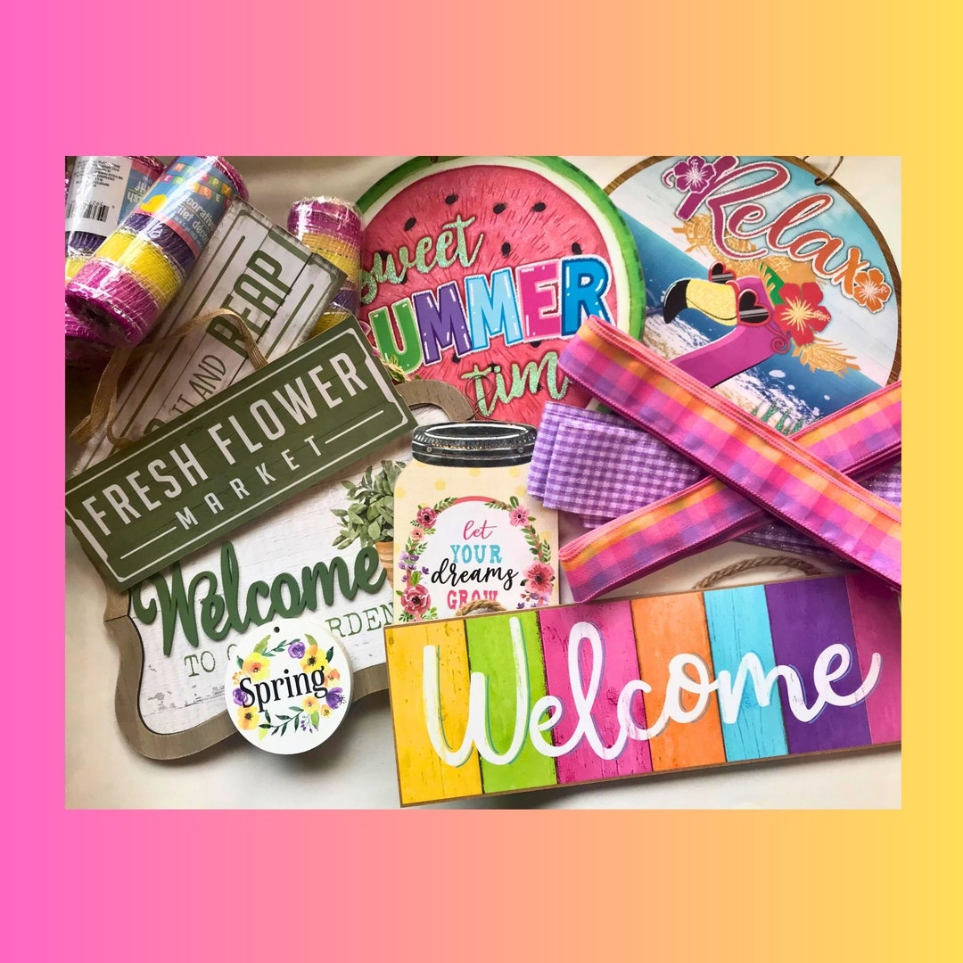Clearance WREATH Supplies Summer and Spring Wreath Supplies. Watermelon
