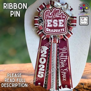 Ribbon Pin. Birthday Ribbon pin, baby shower pin. bridal shower ribbon pin, graduation ribbon pin. Mother&#39;s Day corsage