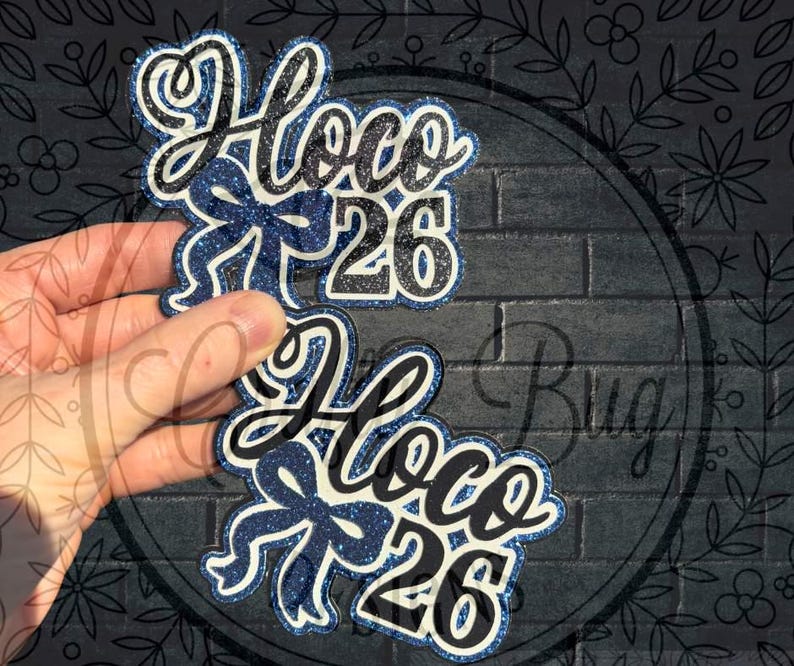 Pre-made Homecoming Mum Cutout: Glitter Hoco 26 With Bow - Etsy