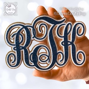 Custom ORDER monogram cutout; homecoming mum supplies; Glitter or metallic Monogram die cut