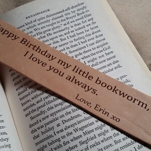 Engraved Leather Bookmark, Birthday Gift For Bookworm, Personalized Gift Kids