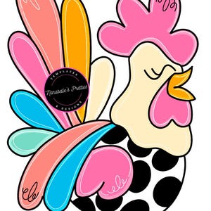 Spring Chicken Door Hanger Template- Chicken Door Hanger Templates- Template For Door Hanger-Digital Download- Door Hanger Pattern