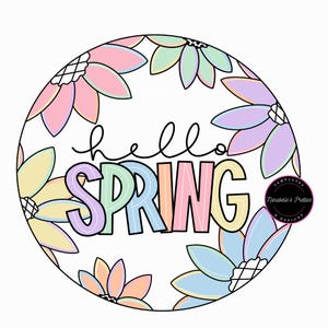 Hello Spring Door Hanger Template- Spring Door Hanger Template- Template For Door Hanger-Digital Download- Door Hanger Pattern