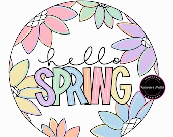 Hello Spring Door Hanger Template- Spring Door Hanger Template- Template For Door Hanger-Digital Download- Door Hanger Pattern