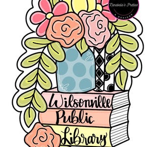 Hello Spring Book Door Hanger Template Library- Spring Door Hanger Template- Template For Door Hanger-Digital Download- Door Hanger Pattern