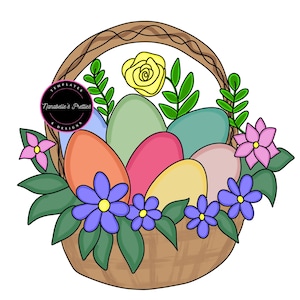 Spring Easter Basket Door Hanger Template- Spring Door Hanger Templates- Template For Door Hanger-Digital Download- Door Hanger Pattern
