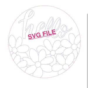 Door Hanger SVG File- Spring Floral Round Door Hanger SVG Digital Download- Spring Sign SVG- Summer Sign svg- Door Hanger Laser File