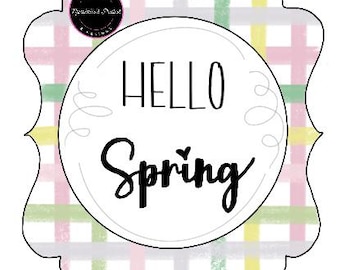 Hello Spring Door Hanger Template- Spring Door Hanger Template- Template For Door Hanger-Digital Download- Door Hanger Pattern