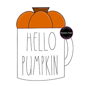 Door Hanger Template Hello Fall Pumpkin-PNG JPEG-Fall Door Hanger Template- Template Door Hanger-Digital Door Hanger Pattern