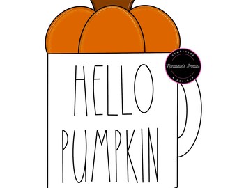 Door Hanger Template Hello Fall Pumpkin-PNG JPEG-Fall Door Hanger Template- Template Door Hanger-Digital Door Hanger Pattern
