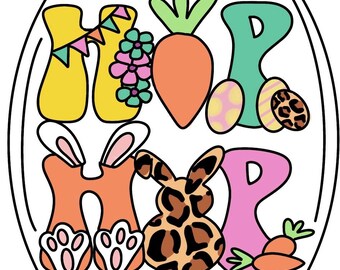 Easter Hip Hop Door Hanger Template- Spring Door Hanger Template- Template For Door Hanger-Digital Download- Door Hanger Pattern