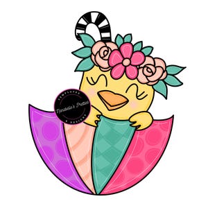 Spring Chick Door Hanger Template- Spring Door Hanger Templates- Template For Door Hanger-Digital Download- Door Hanger Pattern