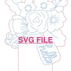 Door Hanger SVG File- Spring Floral Mason Jar Door Hanger SVG Digital Download- Spring Sign SVG- Summer Sign svg- Door Hanger Laser File