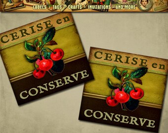 Etichetta Di Confettura Di Ciliegie Etsy