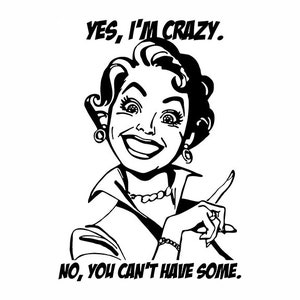SVG Funny Crazy Lady Cutout for use on popular cutting and engraving machines or other graphic design uses