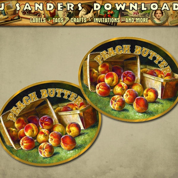 Canning Label Peach Butter Digital Download
