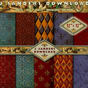 Fleur-de-lis Damask Paper Pack Harlequin Design