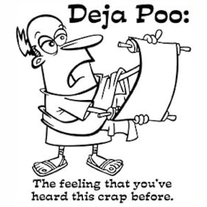 SVG Funny Political Cartoon Deja Vu Cutout for use on popular cutting and engraving machines or other graphic design uses
