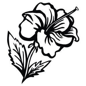 SVG Hibiscus Cutout for use on popular cutting and engraving machines or other design uses.