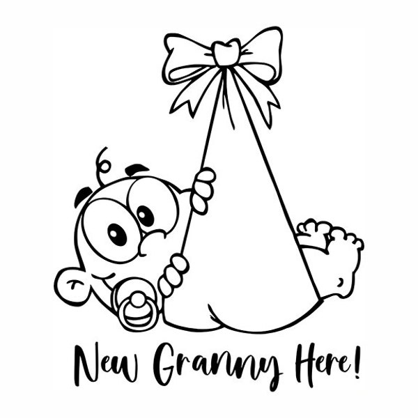 SVG Funny New Nana Cutout voor gebruik op populaire snij- en graveermachines of ander grafisch ontwerp
