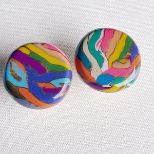 Glitter and Gold....Hand Rolled Knobs Pulls Handles 1960s, 1970s, Retro Artisan Bespoke Rainbow Stripes Patterned Vibrant Colorful