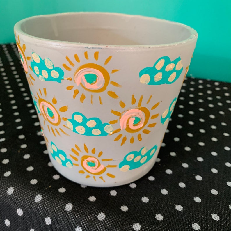 Hot Summer Days...Medium Hand-Painted Clay Planter