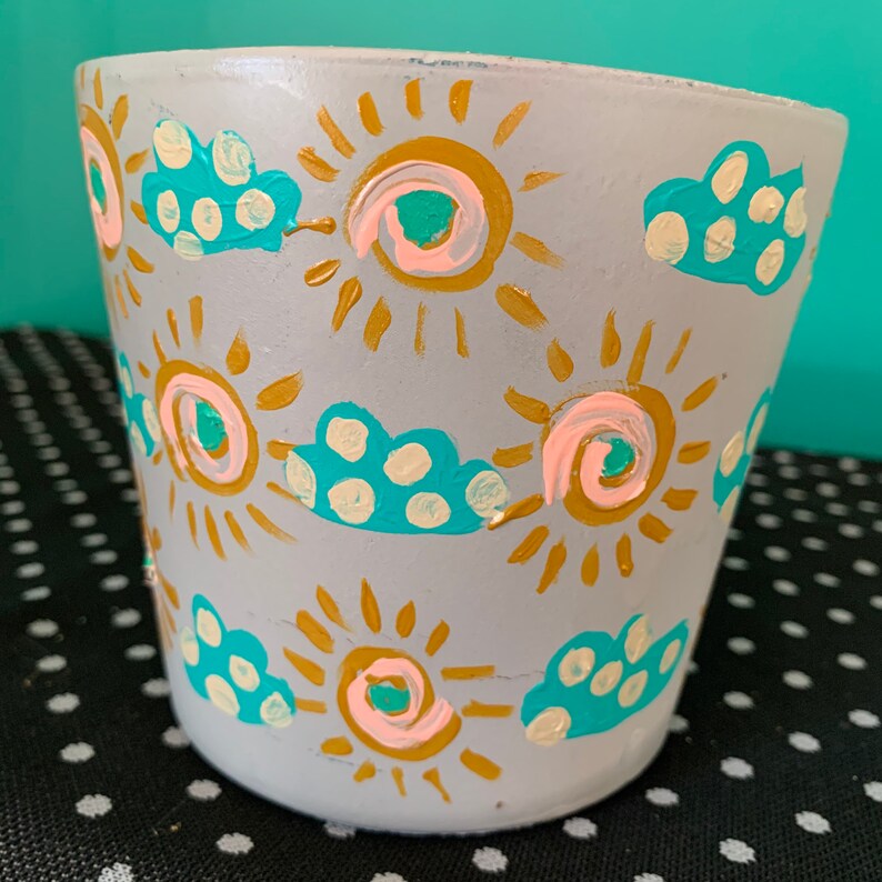 Hot Summer Days...Medium Hand-Painted Clay Planter