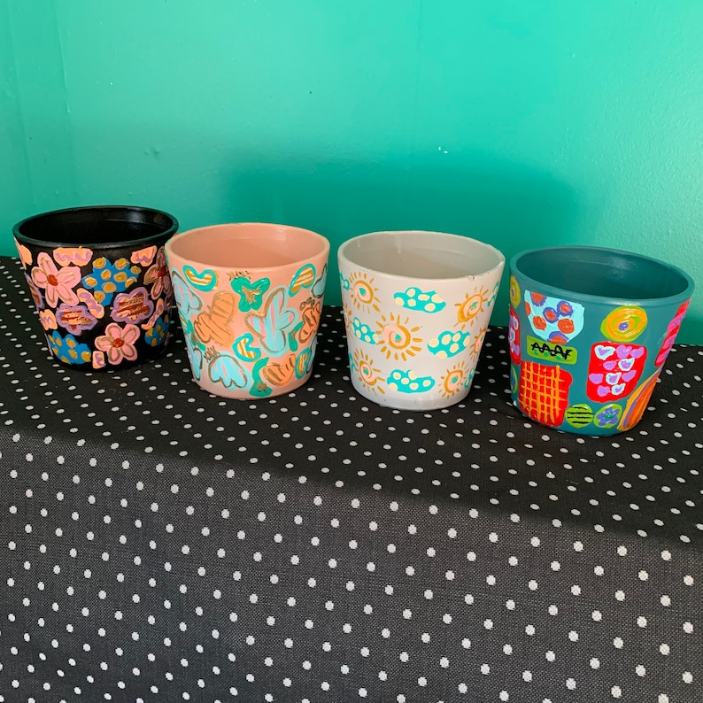 Hot Summer Days...Medium Hand-Painted Clay Planter