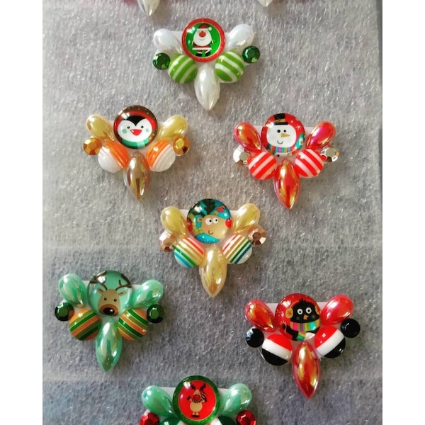 5 Bijoux de front "bonbons de Noel", face bling, maquillage enfant, fête d'anniversaire, facepainting, strass pour le front