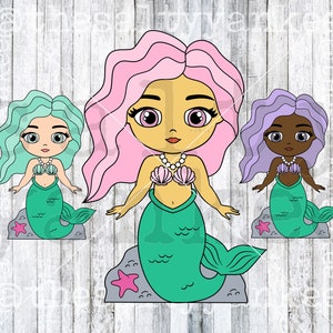 SY Dolls Mermaid Customizable Layered SVG and PNG File Download