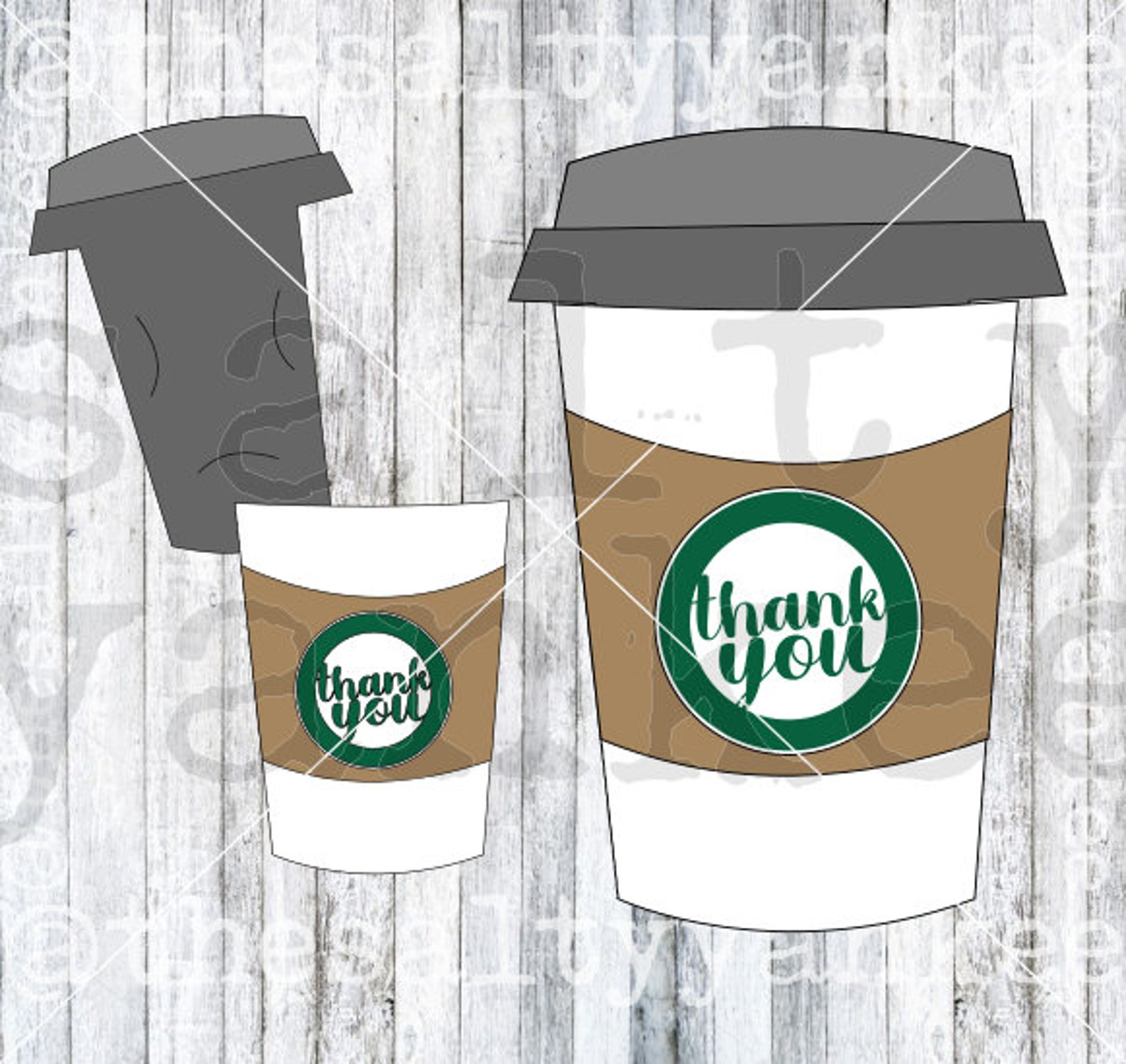 Gift Card Holder Template File Thank You Coffee Cup SVG File Etsy