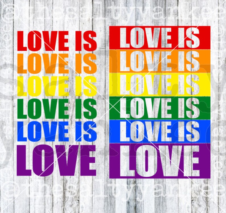 Pride Love is Love Rainbow Flag Basic SVG Layered File Download - Etsy