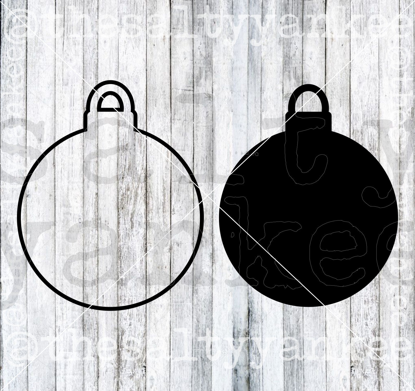 Basic Christmas Ornament Template Solid and Outline SVG File - Etsy UK