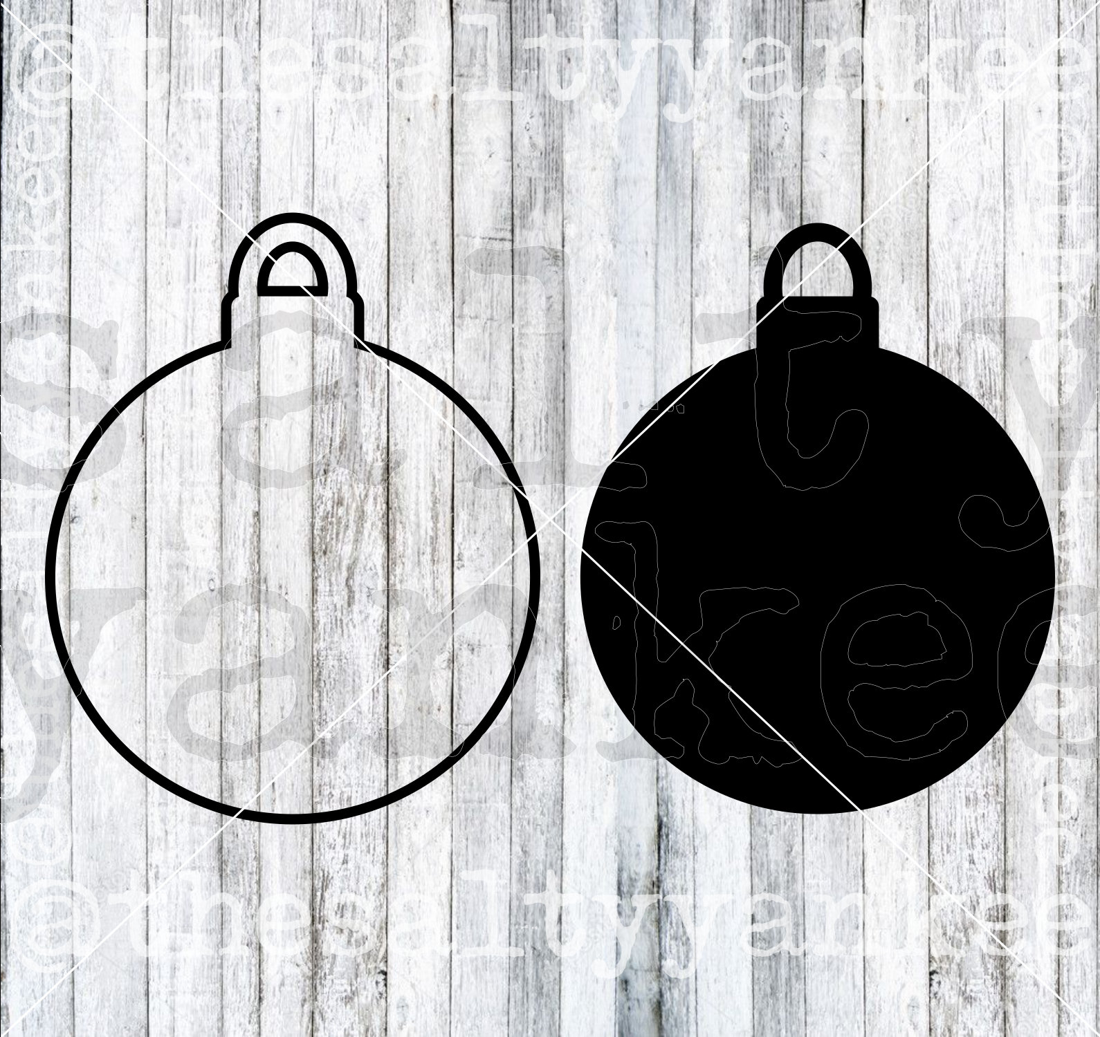 Basic Christmas Ornament Template Solid and Outline SVG File Etsy UK