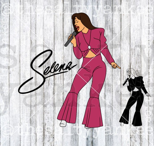 Selena Quintanilla-Pérez Cantando en capas y esquema SVG - Etsy España