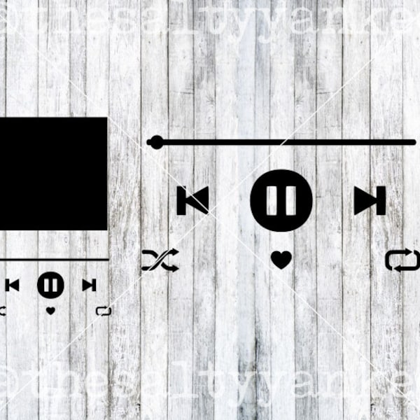 Music Player Play Pause Skip Like Shuffle SVG Layered File Download