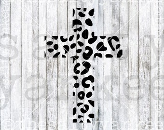 Leopard Cheetah Print Cross Clipart SVG File Download