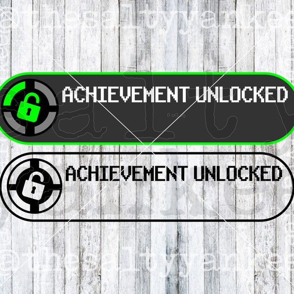 Video Game Achievement Unlocked Message SVG File Download