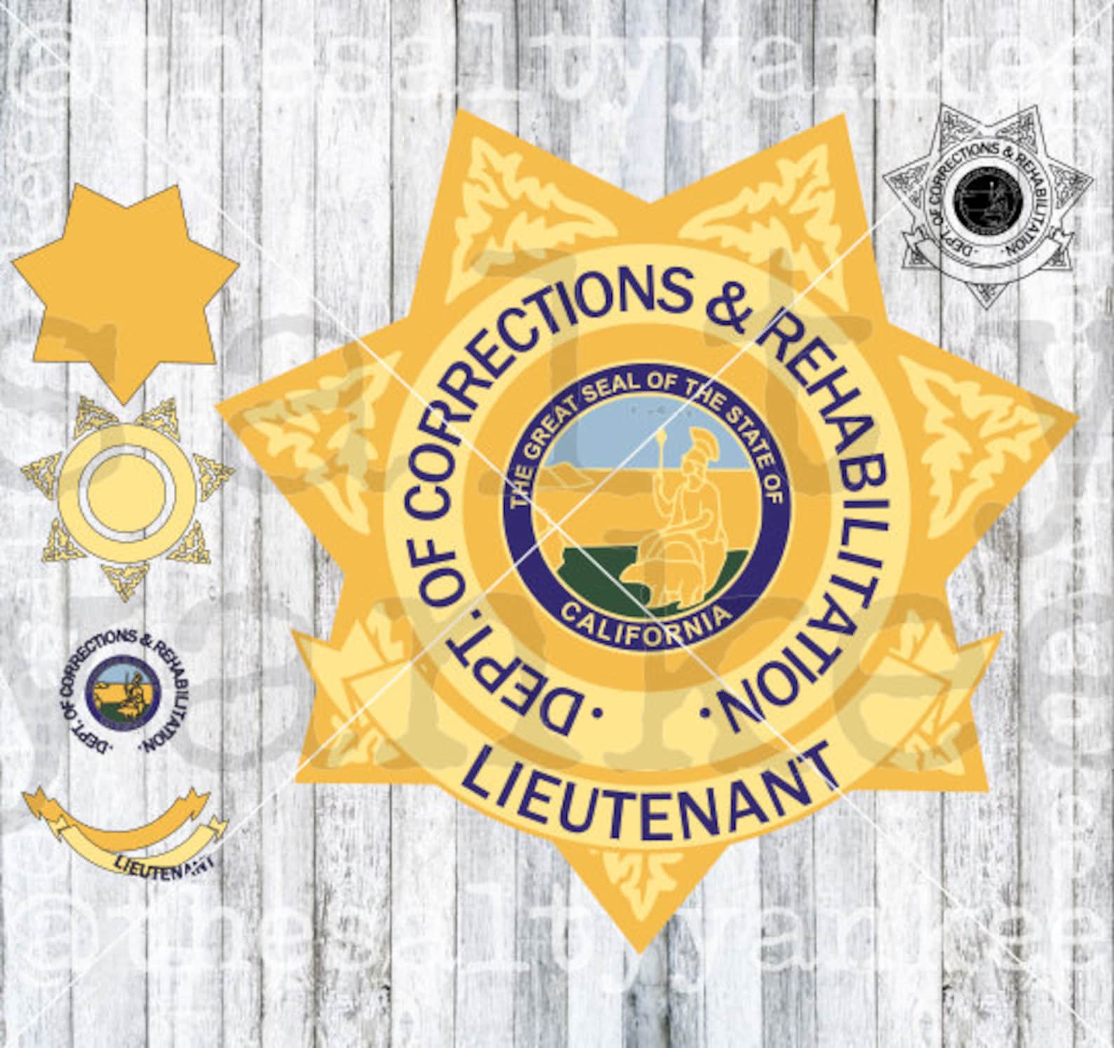 CDCR Badge Department of Corrections California Layered SVG Etsy