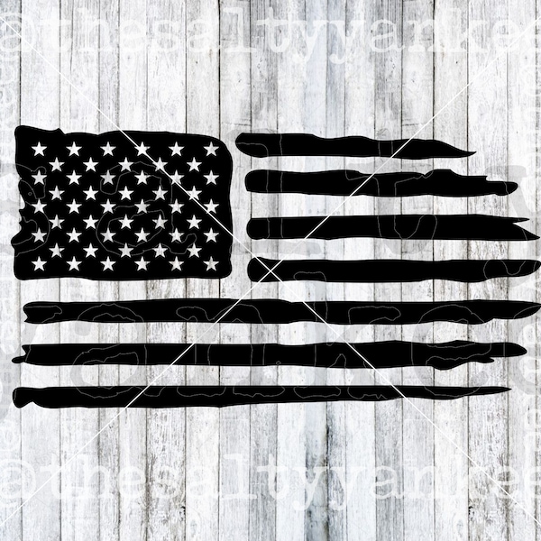 Tattered Flag Svg - Etsy