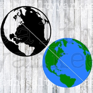 Base Earth Map Globe Clipart SVG Layered File Télécharger