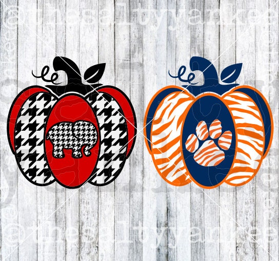 Fall Autumn Basic Pumpkin Sports Inspired Layered SVG File Download