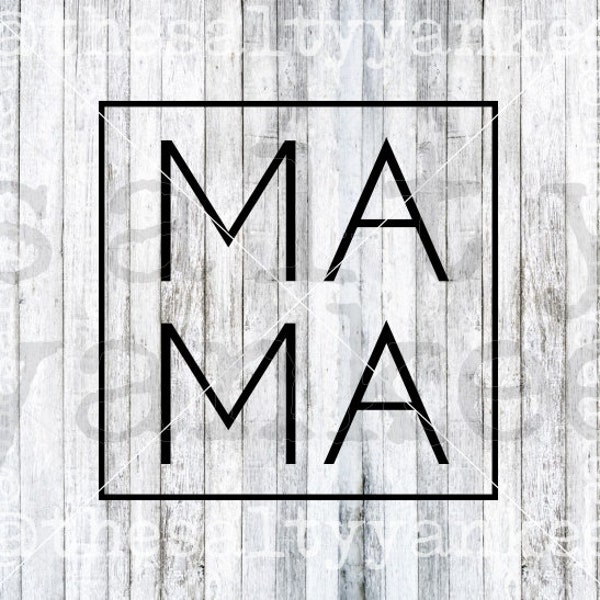 Mama Square Ma Ma Minimalist SVG Layered File Download