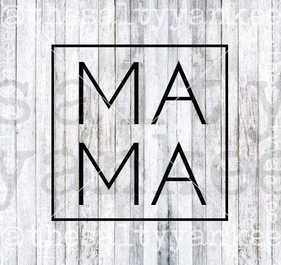 Mama Square Ma Ma Minimalist SVG Layered File Download