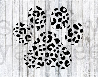 Leopard Cheetah Print Pawprint Pet Clipart SVG File Download